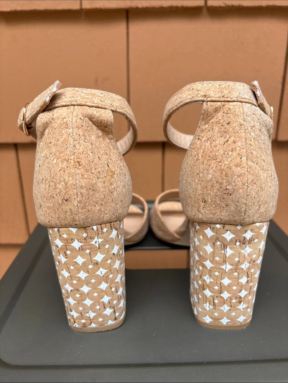 ANTHROPOLOGIE | Cork Block Heel Casual Dressy Retro Open Toe Sandals | Size 8